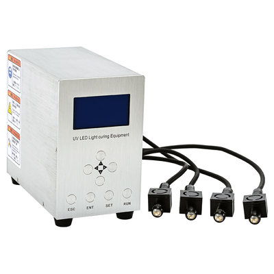 سیستم کیورینگ نقطه‌ای LED UV چند کاناله 4 کاناله 365 نانومتر 395 نانومتر کیورینگ همزمان برای چسب قطعات کوچک